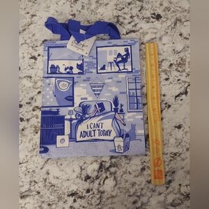 Simply Southern Blue and White Tote Bag - I Can't Adult Today